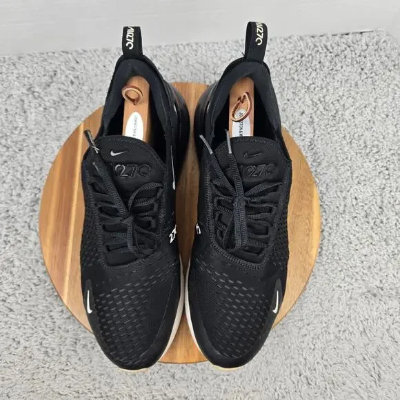 Nike Mens 13 Air Max 270 Black White Low Top Casual Daily Sneaker AH8050-002